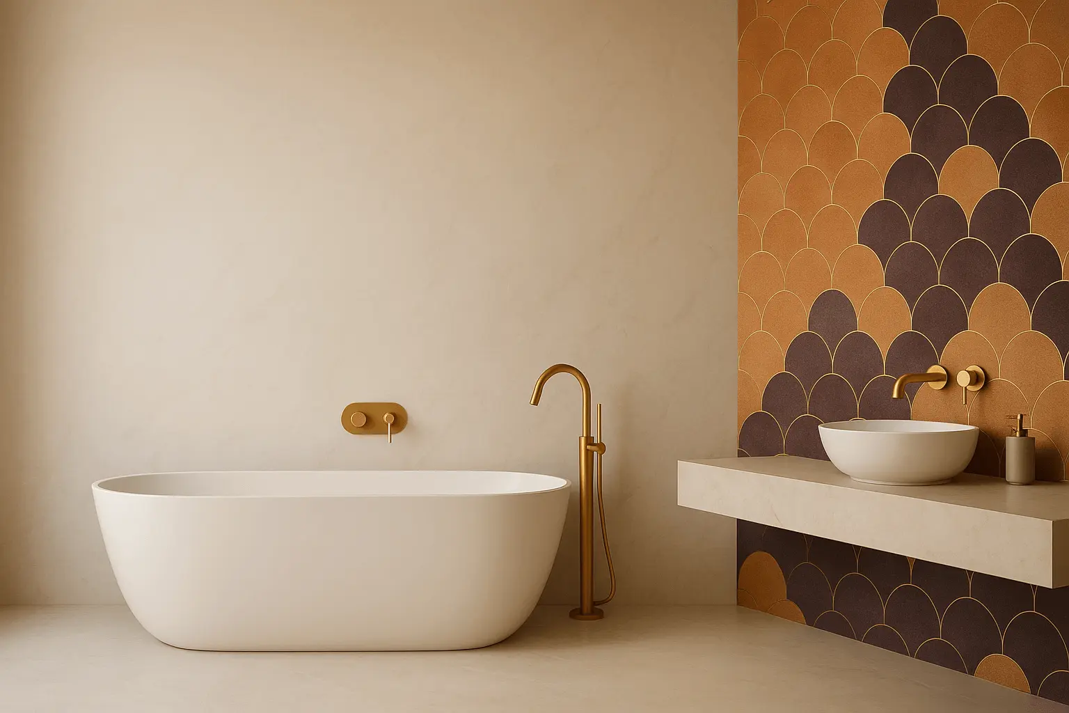 Baie modernă cu accente aurii Belandro